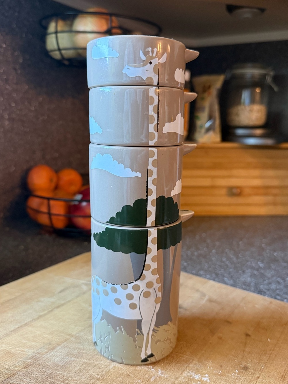 Giraffe Stackable Ceramic Measuring Cups